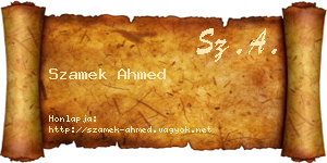 Szamek Ahmed névjegykártya